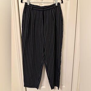 Babaton - blue pinstripe - wide leg ankle pants - size 8